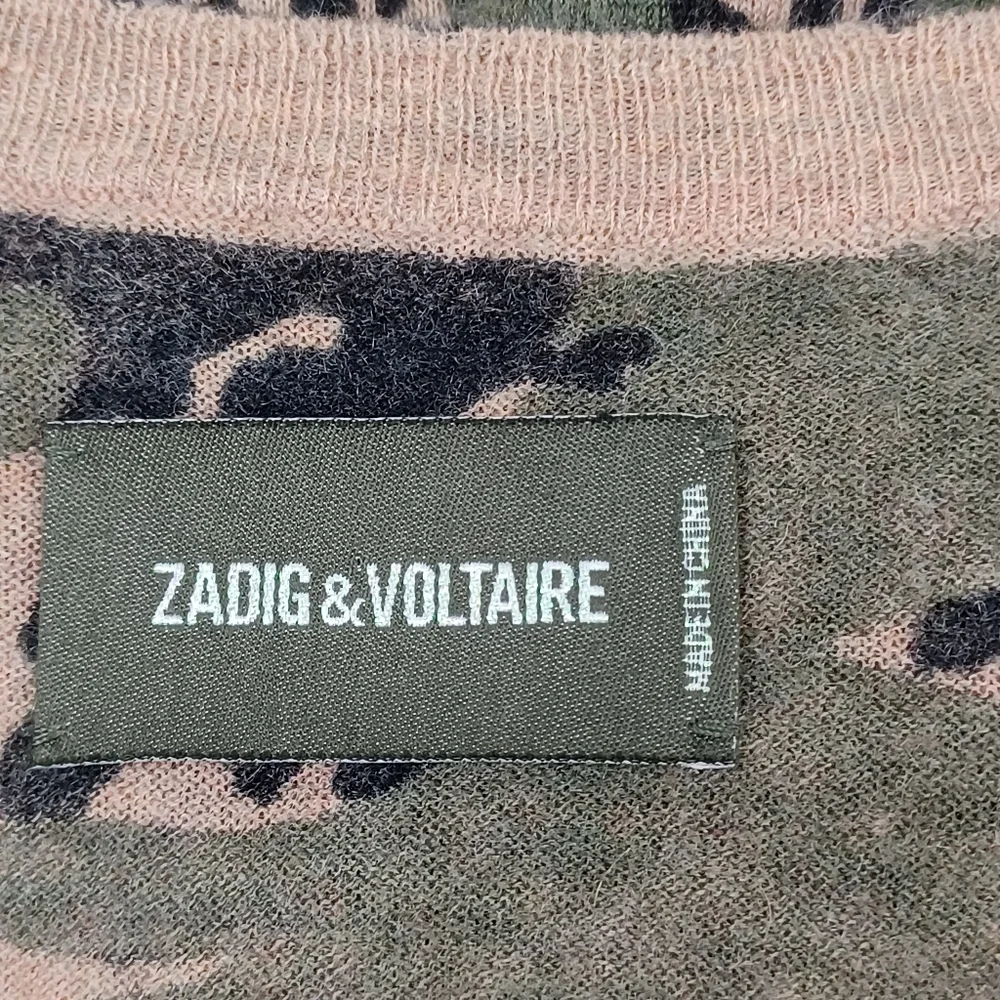 Zadig And Voltaire Brume Cp Cashmere Pullover Size M Camouflage Animal Printed - Picture 12 of 16